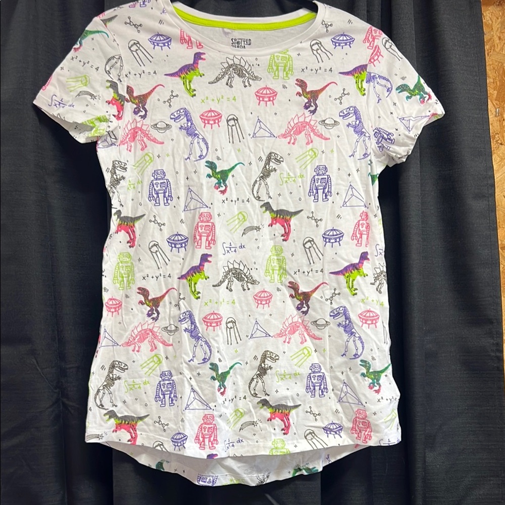 Kids 3Pk XXL NIP Dinosaur and Robot Print T-Shirt, Future in Glitter lime g